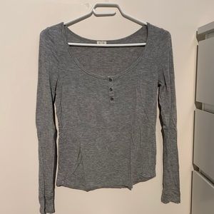 garage gray long sleeve top